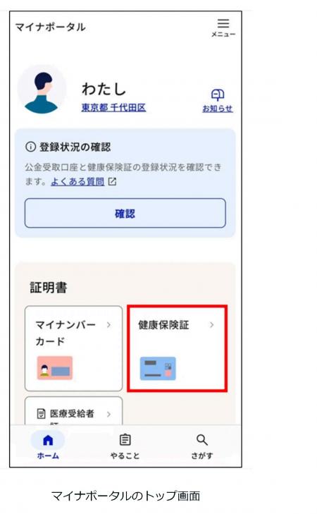 マイナポータルトップ画面