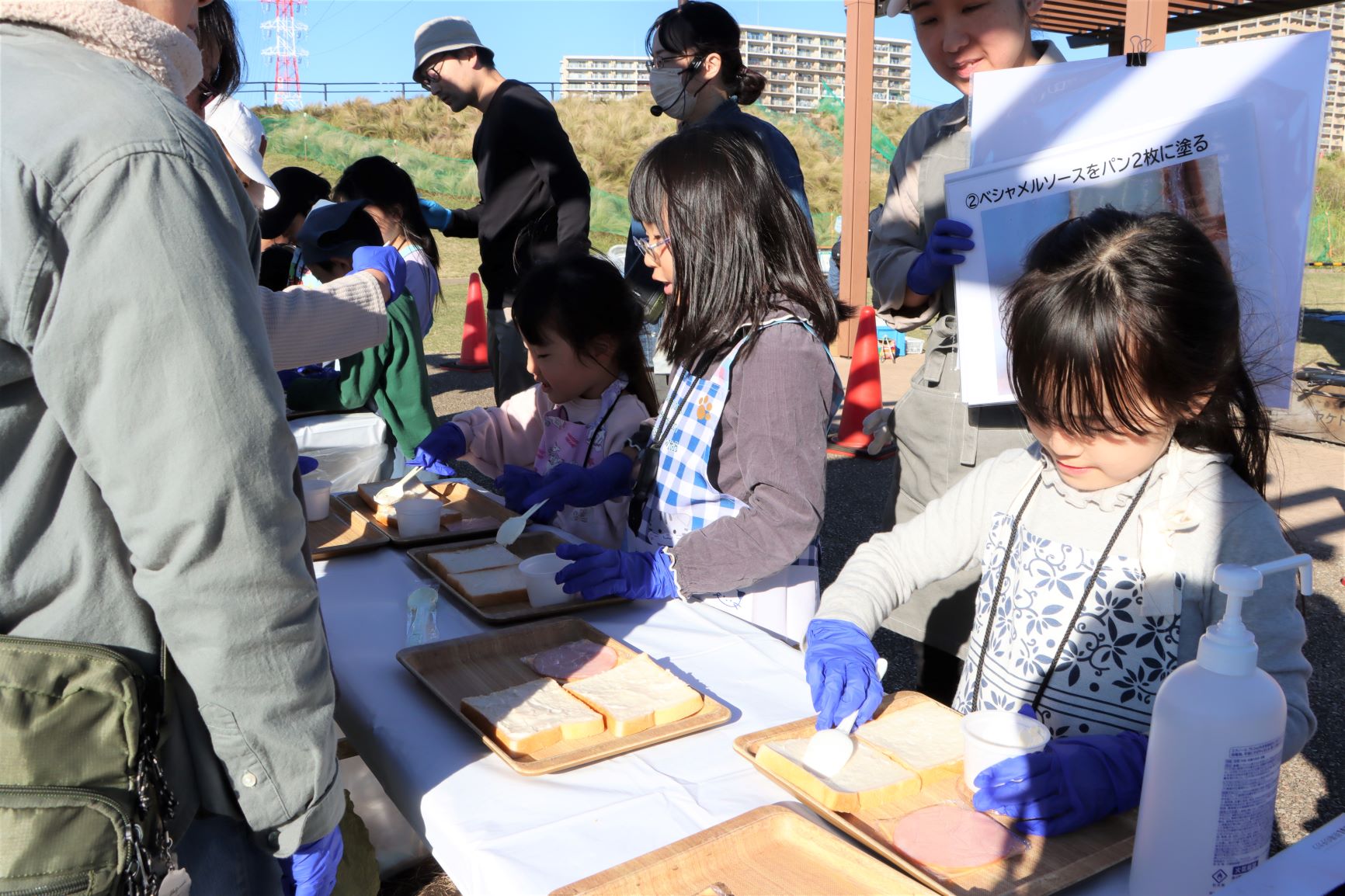 ホットサンド作りの様子