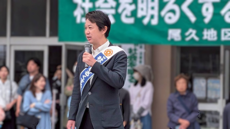 挨拶をする区長