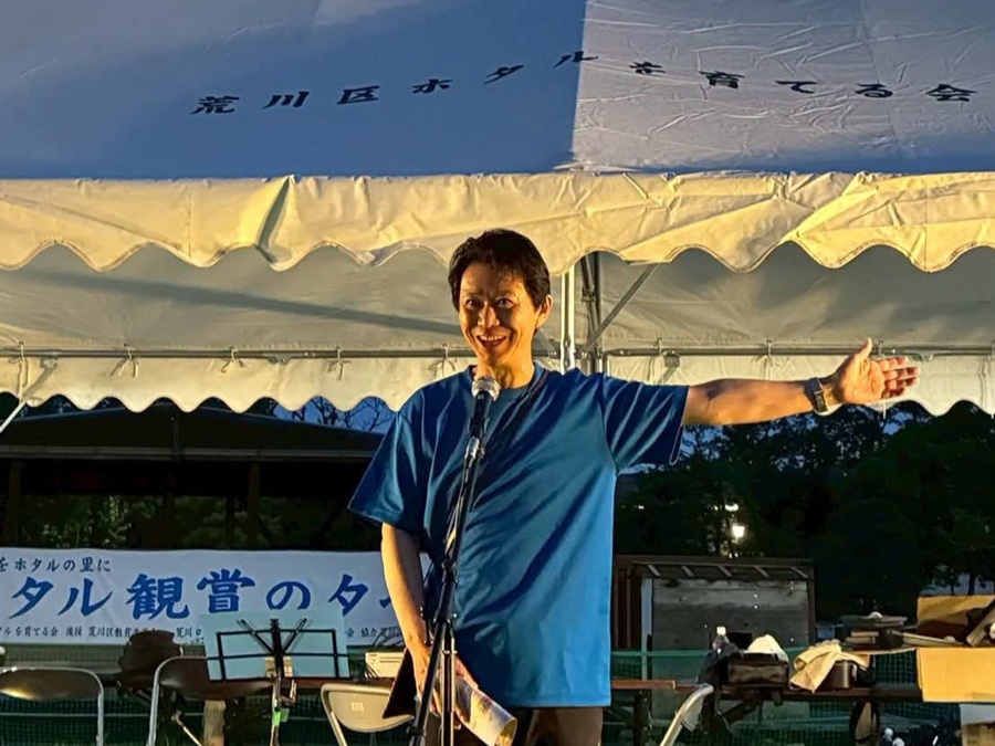 挨拶をする区長