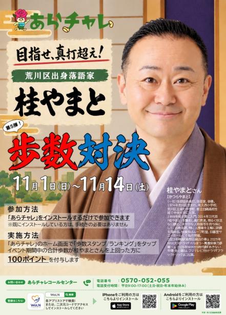 桂やまとさんと歩数対決